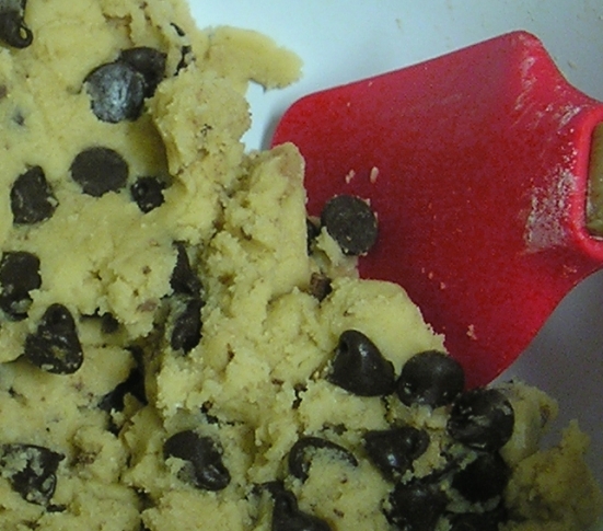 The cookie dough is a bit stiff due to an error I made in "translating" the recipe from grams into volume. The correct version appears in the recipe below, so that you won't have to contend with overly stiff dough (which was still freaking amazing!).
